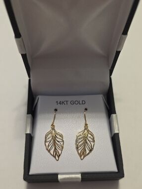 Womens 14K Gold Drop Earrings